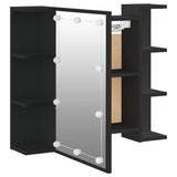 Mirror Cabinet with LED Black 70x16.5x60 cm - Extra Image