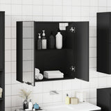 Bathroom Mirror Cabinet Black 64x20x67 cm Engineered Wood - Top-Down View