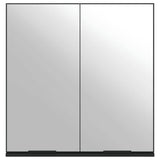 Bathroom Mirror Cabinet Black 64x20x67 cm Engineered Wood - Rear View