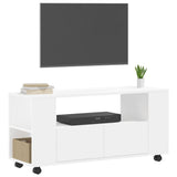 TV Cabinet White 102x34.5x43 cm Engineered Wood - Side View