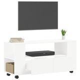 TV Cabinet White 102x34.5x43 cm Engineered Wood - Top-Down View