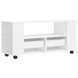 TV Cabinet White 102x34.5x43 cm Engineered Wood - Low Angle