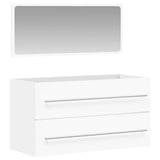 Bathroom Cabinet with Mirror White Engineered Wood