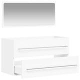 Bathroom Cabinet with Mirror White Engineered Wood