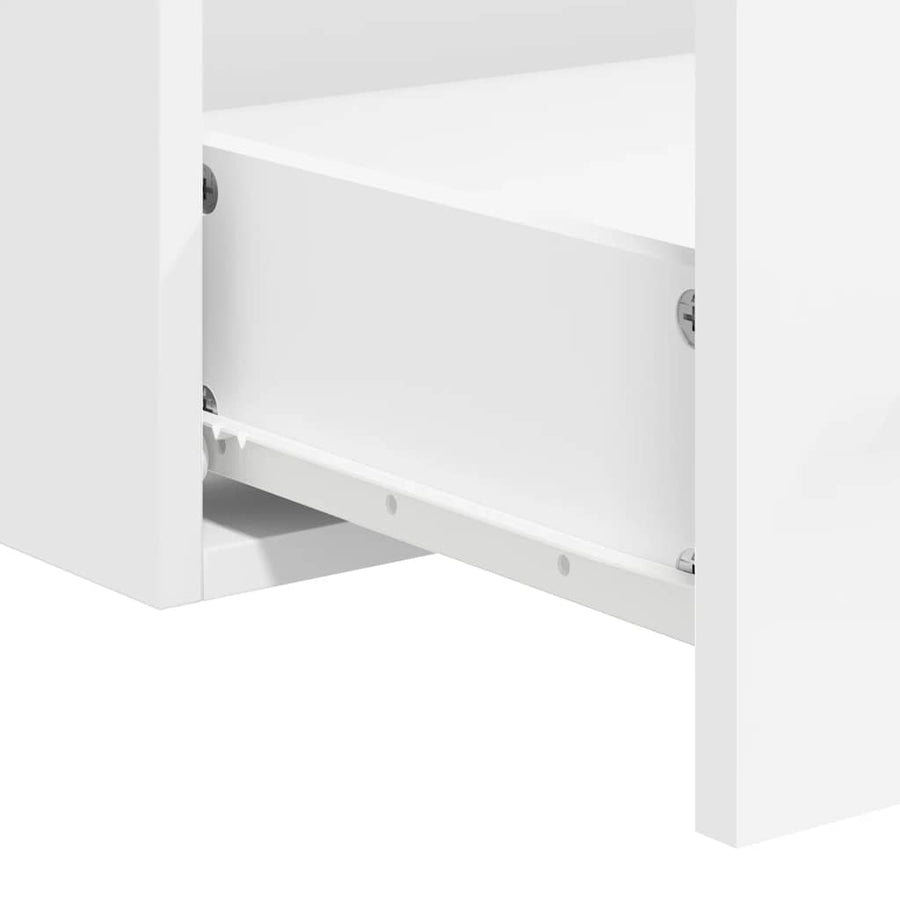 Bathroom Cabinet with Mirror White Engineered Wood