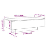 Coffee Table Concrete Grey 100x49.5x31 cm Engineered Wood