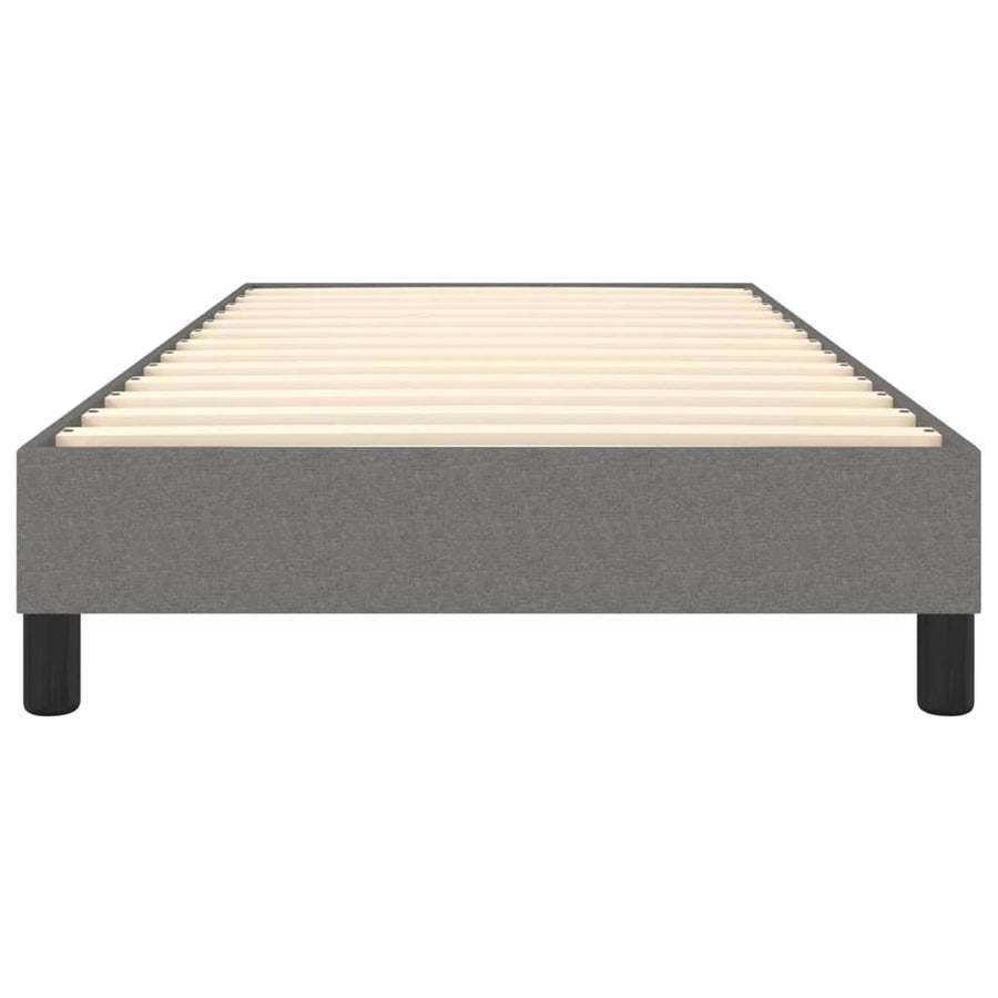 Box Spring Bed without Mattress Dark Grey King Single Size Fabric