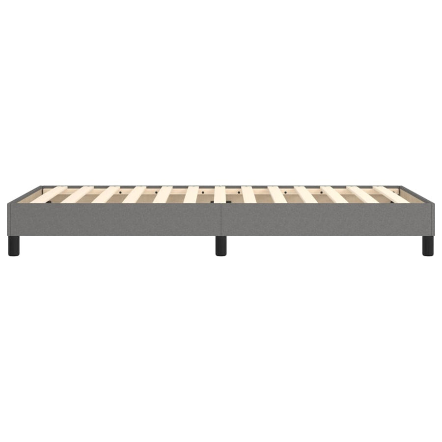 Box Spring Bed without Mattress Dark Grey King Single Size Fabric