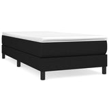 Box Spring Bed without Mattress Black King Single Size Fabric - Front View