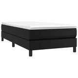 Box Spring Bed without Mattress Black King Single Size Faux Leather - Side View
