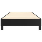 Box Spring Bed without Mattress Black King Single Size Faux Leather