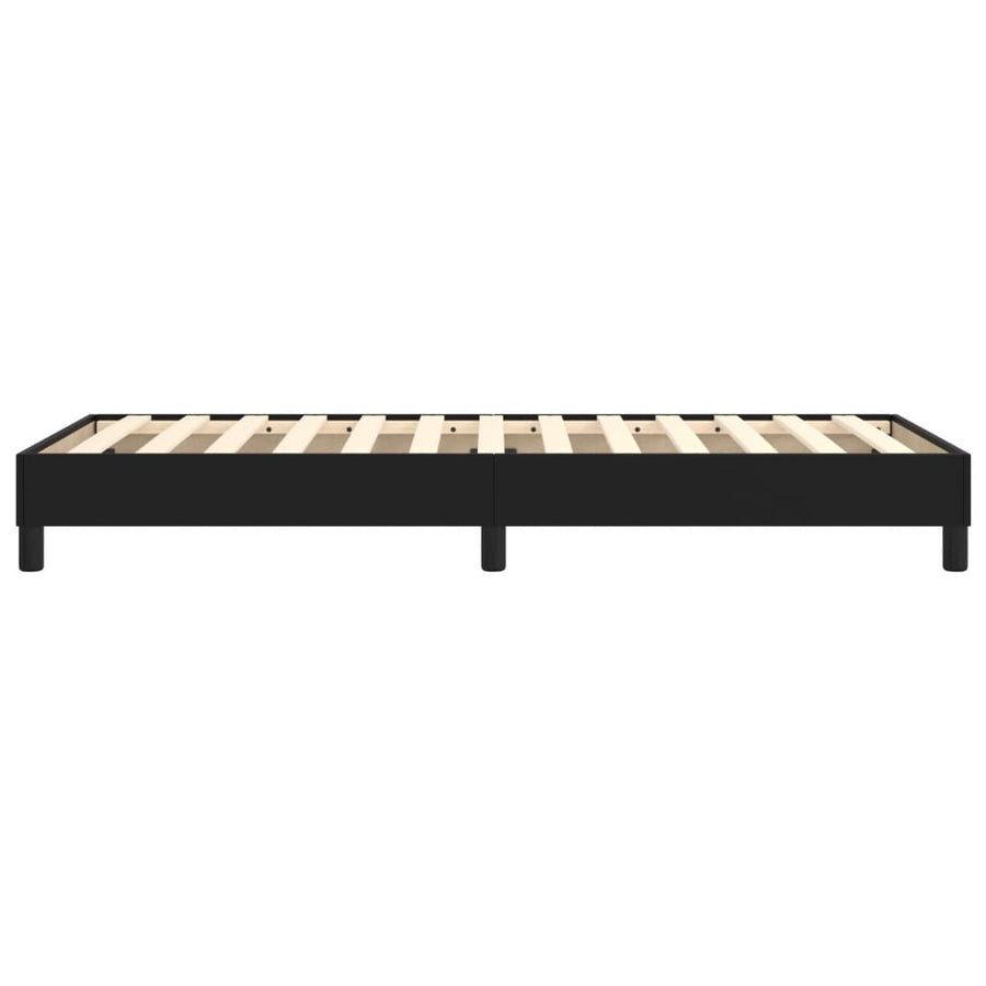 Box Spring Bed without Mattress Black King Single Size Faux Leather