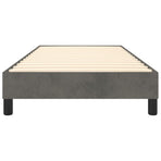 Box Spring Bed without Mattress Dark Grey King Single Size Velvet