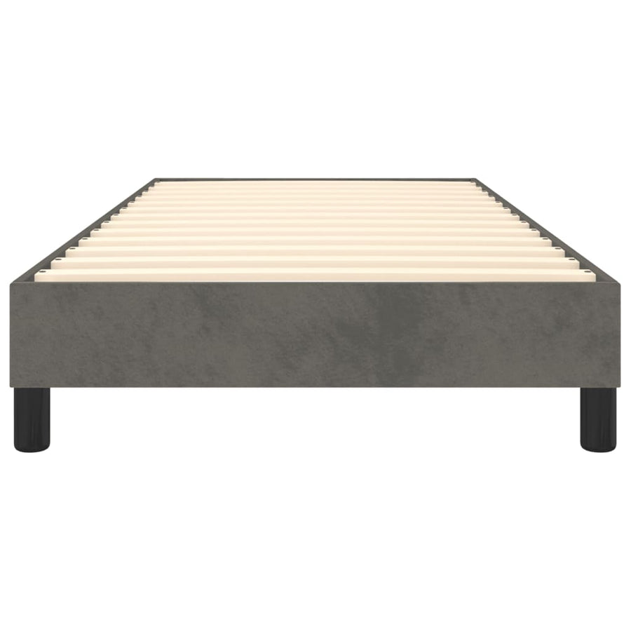 Box Spring Bed without Mattress Dark Grey King Single Size Velvet