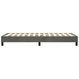 Box Spring Bed without Mattress Dark Grey King Single Size Velvet - Rear View