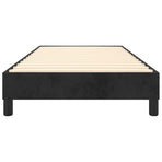 Box Spring Bed without Mattress Black King Single Size Velvet