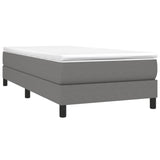 Box Spring Bed with Mattress Dark Grey 100x200 cm Fabric - Side View