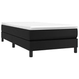 Box Spring Bed with Mattress Black 100x200 cm Faux Leather - Side View