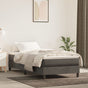 Box Spring Bed with Mattress Dark Grey King Single Size Velvet
