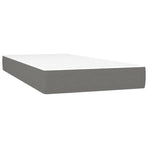 Box Spring Bed with Mattress Dark Grey King Single Size Fabric