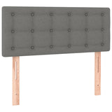 Box Spring Bed with Mattress Dark Grey King Single Size Fabric