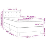 Box Spring Bed with Mattress Dark Grey King Single Size Fabric