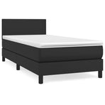 Box Spring Bed with Mattress Black King Single Size