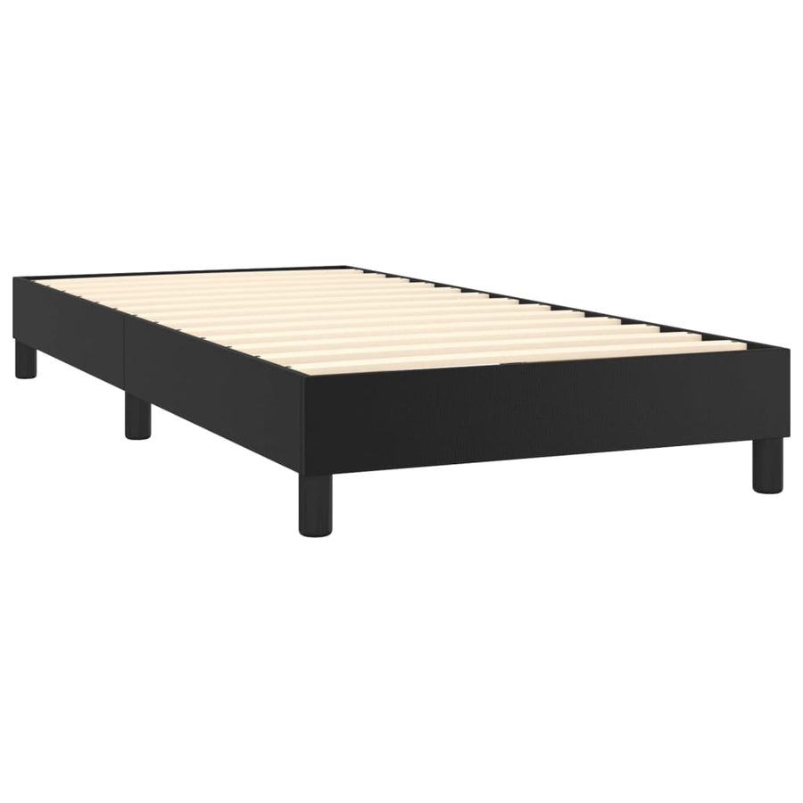 Box Spring Bed with Mattress Black King Single Size