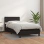 Box Spring Bed with Mattress Black King Single Size