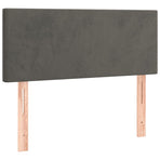 Box Spring Bed with Mattress Dark Grey King Single Size Velvet