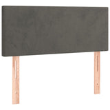 Box Spring Bed with Mattress Dark Grey 100x200 cm Velvet - Rear View