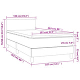 Box Spring Bed with Mattress Dark Grey 100x200 cm Velvet - Close-Up Angle