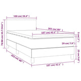 Box Spring Bed with Mattress&LED Dark Grey 100x200cm Fabric