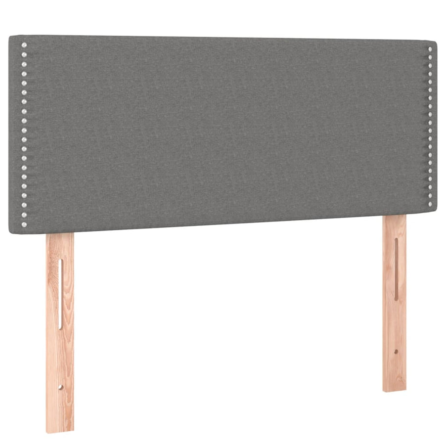 Box Spring Bed with Mattress&LED Dark Grey King Single Size