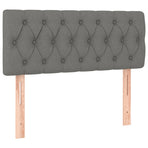 Box Spring Bed with Mattress&LED Dark Grey King Single Size
