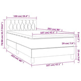 Box Spring Bed with Mattress&LED Dark Grey 100x200cm Fabric - Low Angle