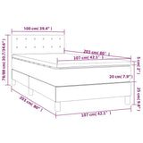 Box Spring Bed with Mattress&LED Black 100x200cm Faux Leather