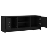 TV Cabinet Black 102x30x37.5 cm Engineered Wood - Rear View