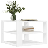 Coffee Table White 58x58x40 cm Engineered Wood - Side View