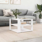 Coffee Table White 58x58x40 cm Engineered Wood