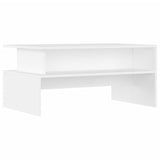 Coffee Table White 90x55x42.5 cm Engineered Wood - Front View