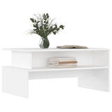 Coffee Table White 90x55x42.5 cm Engineered Wood - Side View