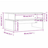 Coffee Table Black 90x55x42.5 cm Engineered Wood