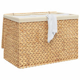 Laundry Basket with 3 Sections 75x42.5x52 cm Water Hyacinth - Side View