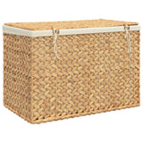 Laundry Basket with 3 Sections 75x42.5x52 cm Water Hyacinth - Close-Up Angle