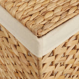 Laundry Basket with 3 Sections 75x42.5x52 cm Water Hyacinth - Extra Image