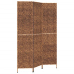 Room Divider 3-Panel Brown 122x180 cm Water Hyacinth