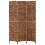Room Divider 3-Panel Brown 122x180 cm Water Hyacinth