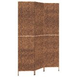 Room Divider 3-Panel Brown 122x180 cm Water Hyacinth - Rear View