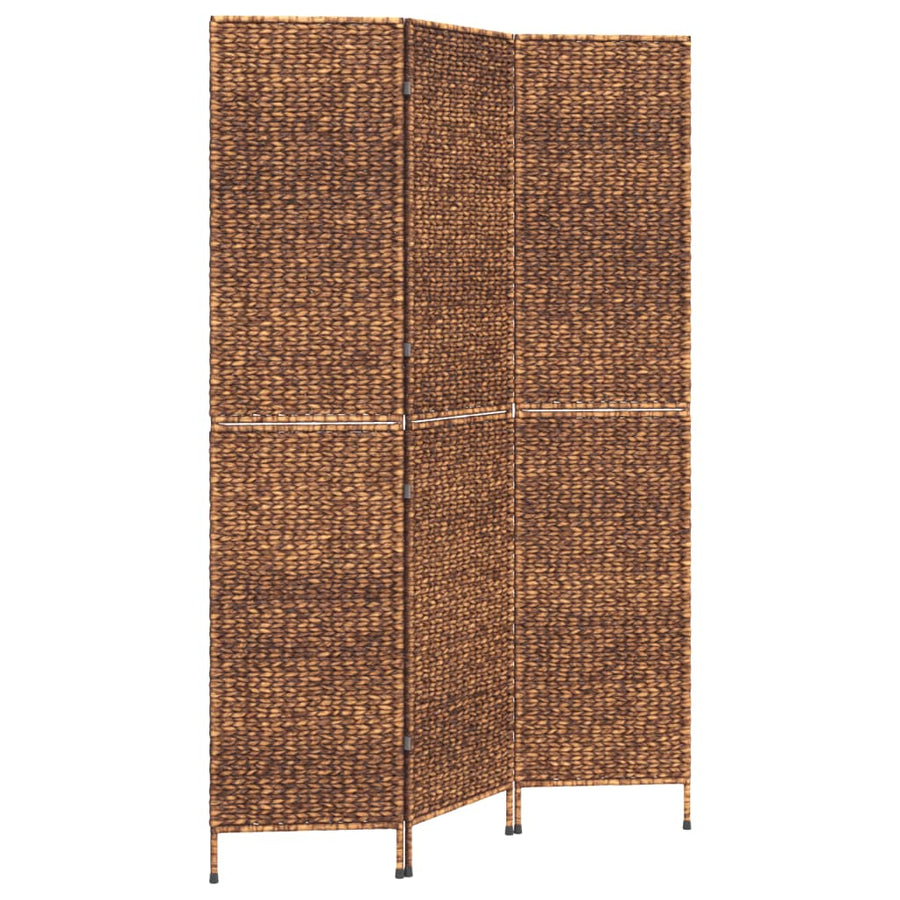 Room Divider 3-Panel Brown 122x180 cm Water Hyacinth